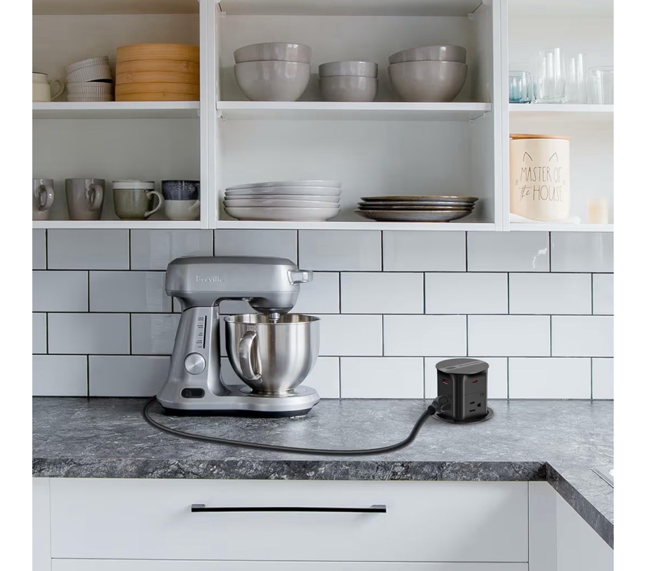 ANNQUAN 3.15" Pop Up Outlet with 15W Wireless Charger,Max 20W Power Delivery