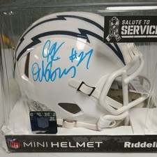JK Dobbins salute to service L.A. Chargers Riddell Mini Helmet JSA Certified