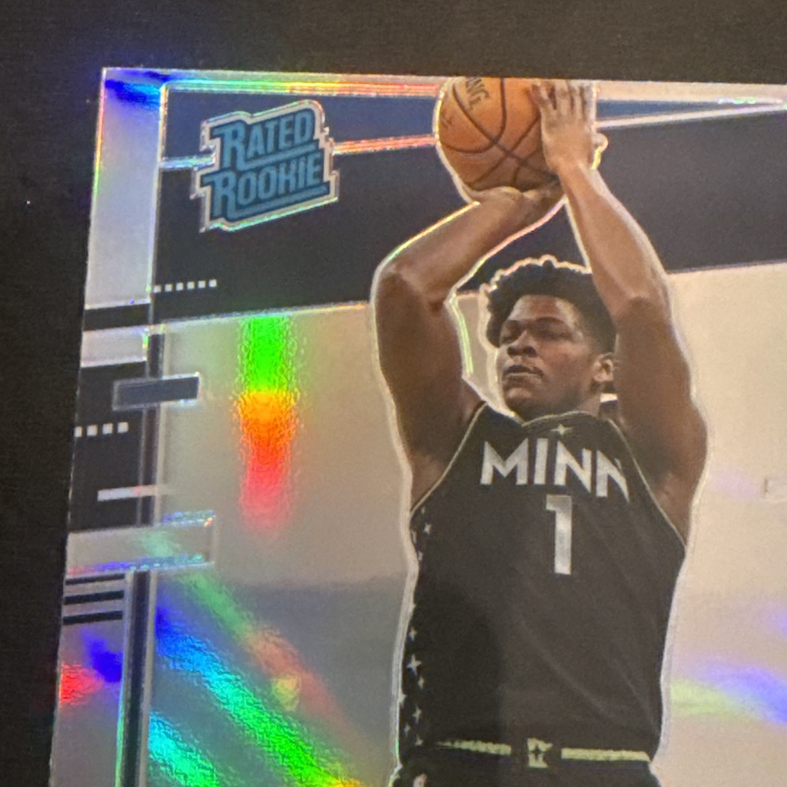 2020-21 Panini Donruss Optic Rated Rookie Anthony Edwards #151 Holo Prizm (RC) view 3