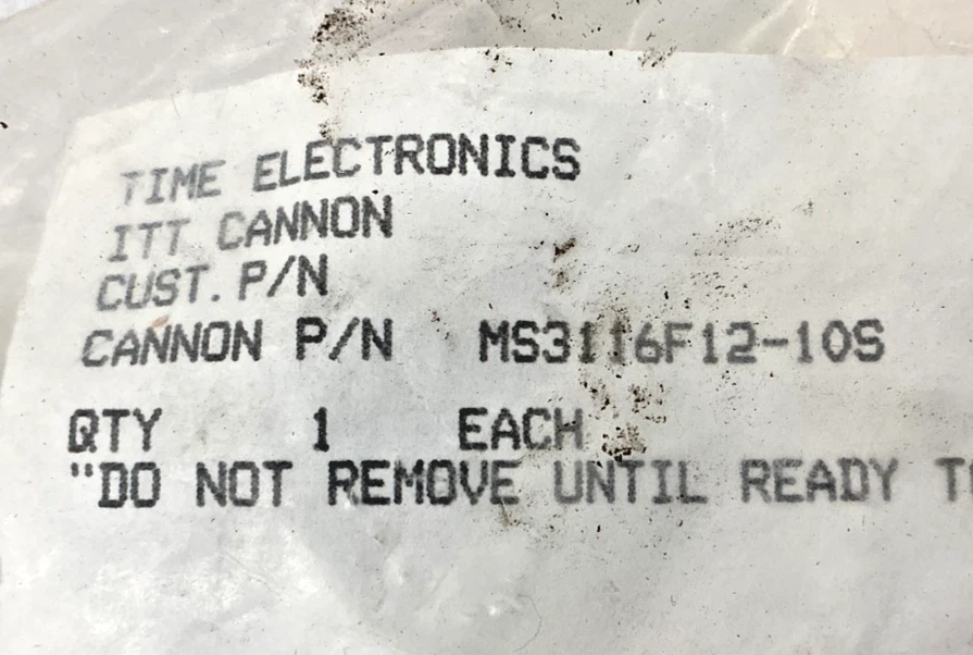 New Time Electronics ITT Cannon MS3116F12-10S Female Connector 10-Pin Plug - Image 2 of 4