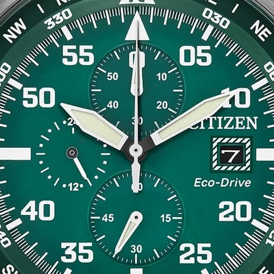 Citizen Eco-Drive Sport Brycen Mens 44mm Chronograph Green Dial