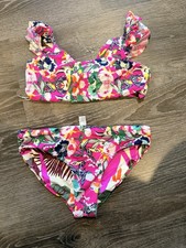 Maaji Girls Reversible Ruffle Floral Swimsuit Bikini 12