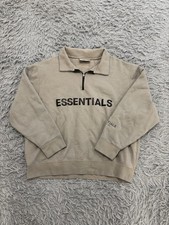 Essentials Fear of God Men s Oatmeal 1/4 Zip Pullover Sweater Medium Streetwear