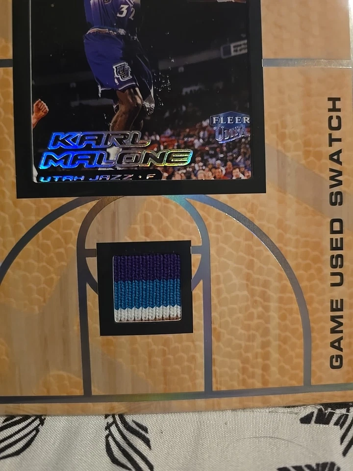 Karl Malone Juego Usado Parche/Escaneo Código Qr Para Detalles Exactos del Juego + Funko Pop Gratis Foto 2 de 4