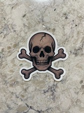 Skull  Crossbones Sticker l Gloss or Holographic Laminate l Waterproof Decal