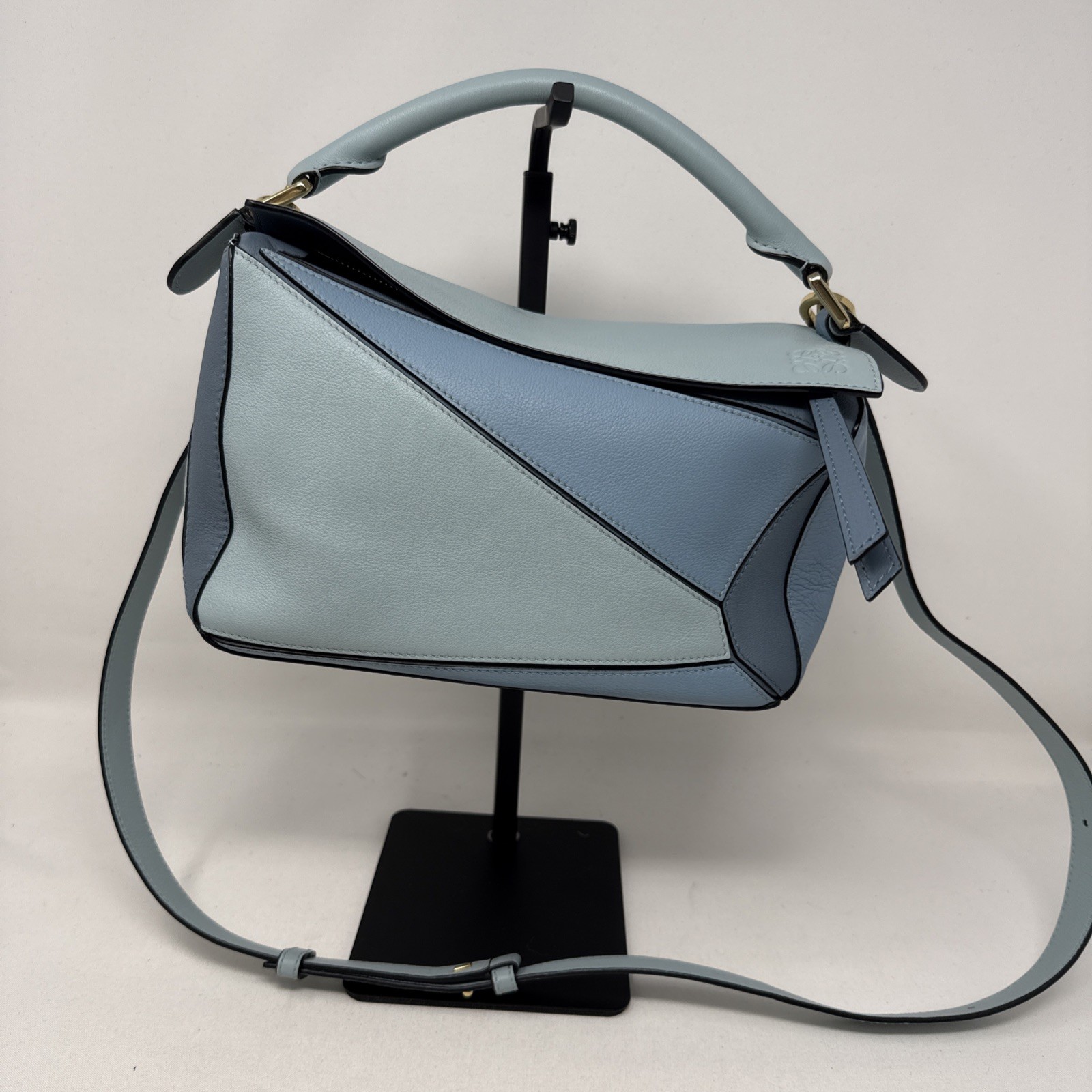 Loewe Puzzle Edge Blue Bag Leather Small With COA