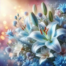 Lily Flower Diamond Painting Kit 12 x 12 Inch 5D DIY