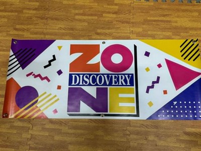 Discovery Zone DZ Retro 90s Banner 48x20 Arcade Birthday Party Nostalgia Decor