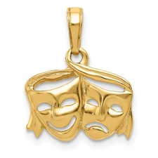 14k Polished Open-Backed Comedy/Tragedy Pendant K4945