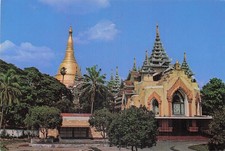 BURMA RANGOON WEST GATE VIEW OF SHWEDAGON