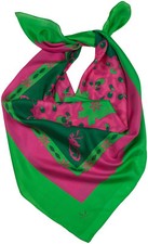 Tracht Tuch 100% Seide Silk scarf Grün Pink Trachtentuch Hirsche 90x90 cm