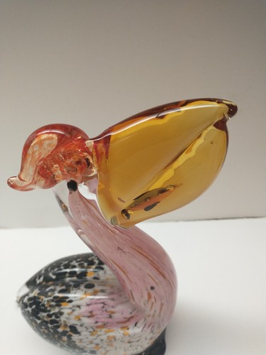 VTG Murano Hand Blown Glass Art "Pelican" Figure/Paperweight, 7" - Picture 7 of 7