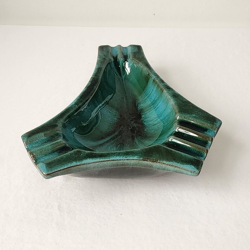 Blue Mountain Pottery Canada Mid Century Modern Ashtray Green Drip Glaze VTG 60s - Picture 5 of 10