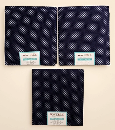 3 Waverly FAT QUARTER 18" x 21" Blue with White Pin Dot Fabric - Picture 7 of 7
