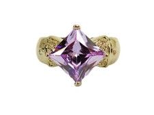 Light purple lavender cubic zirconia stone ring square shape stone Size 7.5 NEW