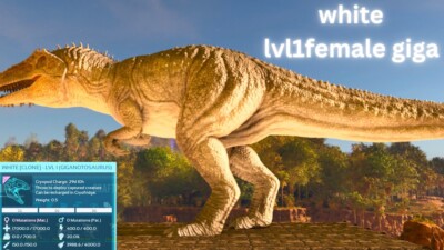 Ark Survival Ascended PVE SOLID WHITE FEMALE LEVEL 1 GIGA (CLONE) XBOX/PC/PS5