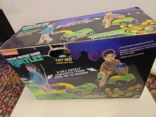 2015 Teenage Mutant Ninja Turtles Happy Hauler Ride-On Nickelodeon Green Open B - Picture 2 of 13