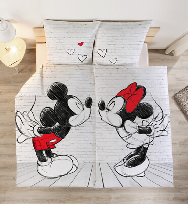 Disney MICKEY & MINNIE Partner Bettwäsche 80x80 135x200 Baumwolle Doppelpack online kaufen