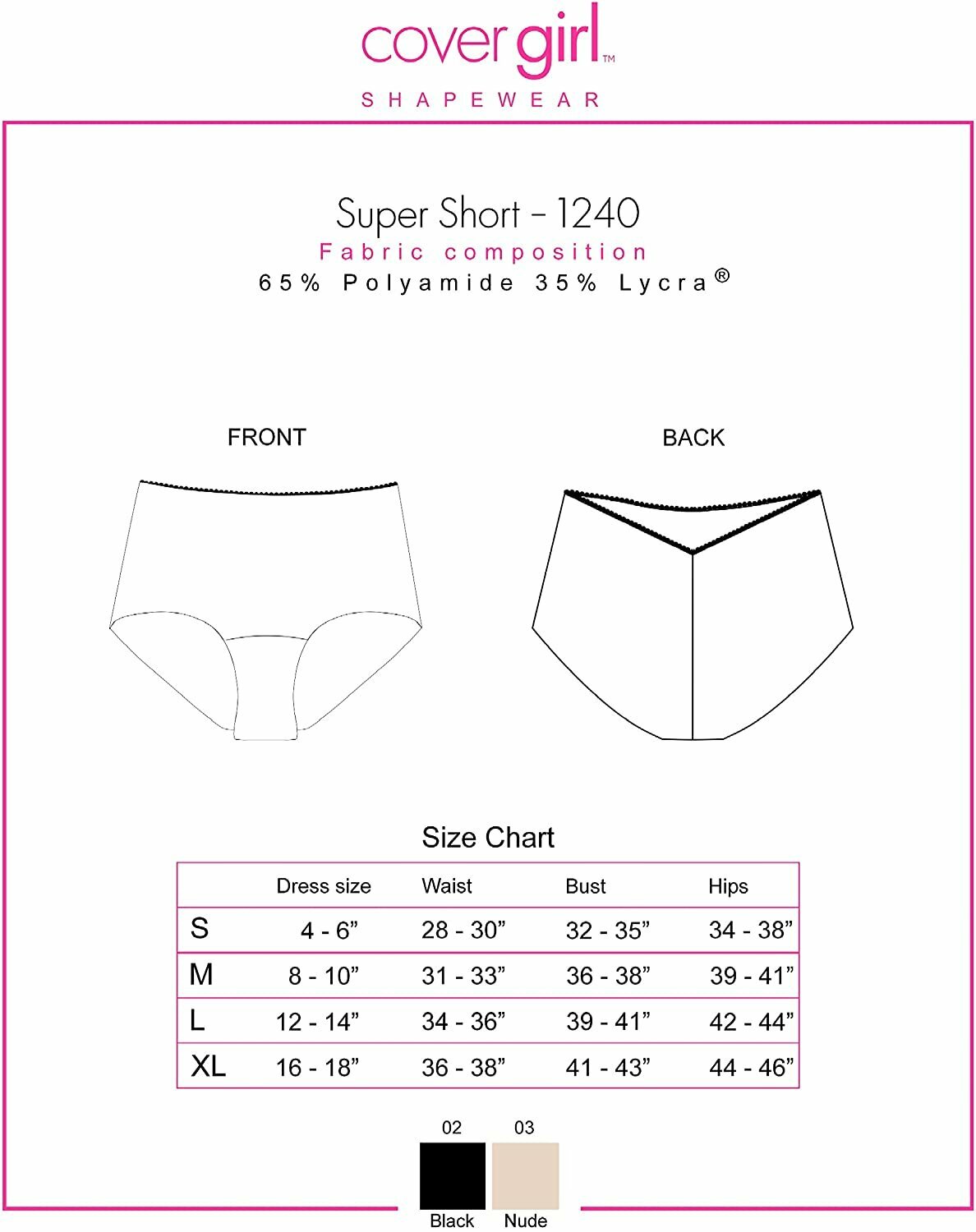 CoverGirl Shapewear Daisy Seamless High Cut Control Panty Waist Shaping