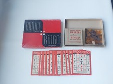 Bridge Card Bingo 22 Cards With Chips In Box, 1930's Rare Vintage Game