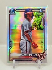 NON AUTO 2021 Bowman Chrome 1st Armando Cruz Refractor 93/499 ROOKIE RC Silver
