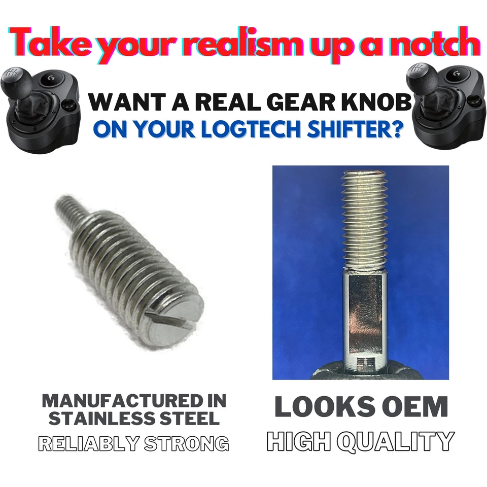 Gear Shifter Knob & Adaptor For Logitech G29 G920 G923 G27 Driving Force Shifter - Image 2 of 4