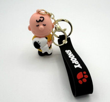 Charlie Brown Snoopy Keychain with Hand Strap Keyring Bag Charm Pendant Anime