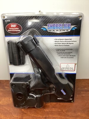 Shoreline Marine Universal Rod Holder 360º Turning Radius Round or Square Rail