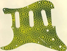 Pickguard Stratocaster Graphic LEFT HANDED  to fit Fender 11 H Crazy Ripples YE