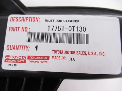 Genuine OEM Toyota 17751-0T130 Air Cleaner Inlet Tube 2014-2016