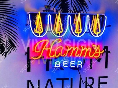 Hamm's Beer Logo Light Lamp Neon Sign 24''x20'' With HD Vivid Printing Display QL