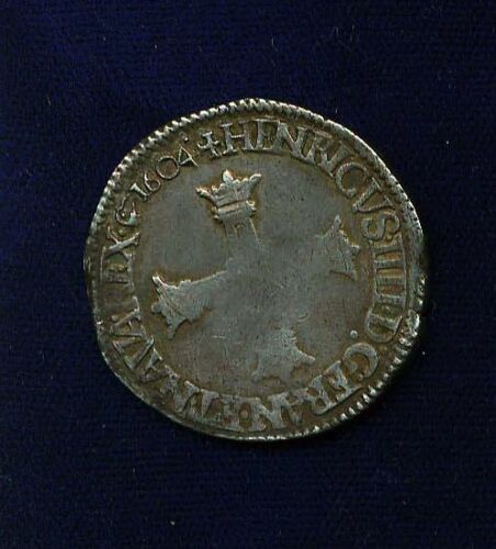 FRANCE  HENRY IV  1604-C   1/4 ECU SILVER COIN, VF - Photo 1 sur 2