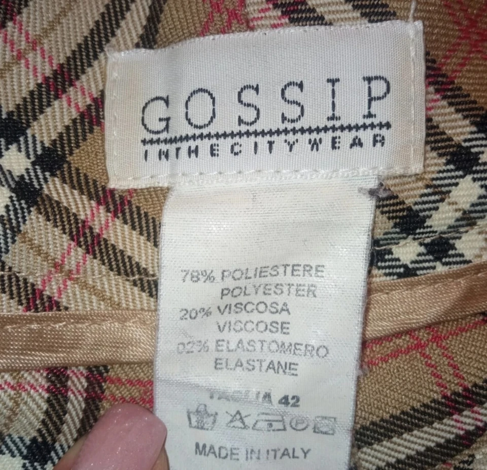 Pantaloni a quadri tartan con piega Gossip beige taglia M tartan beige - Immagine 3 di 4