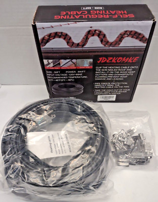 50FT Roof Snow and Gutter Deicing Cable, Self Regulating Heating Cable Tape,...