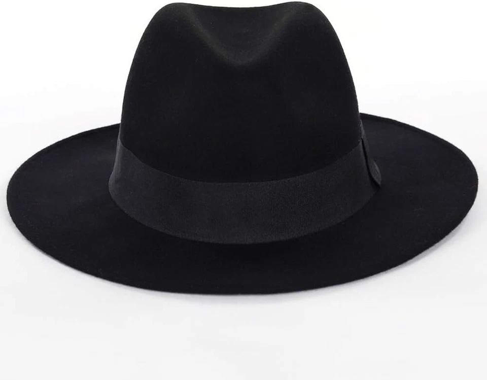 Wool Felt Wide Brim Fedora Hats for Women Men - Image 3 of 4
