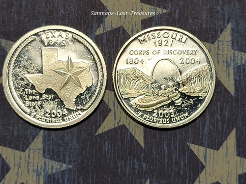 π¨2003-04 S Silver Proof Texas & Missour State Quarter ~ Proof set 90% Silver βοΈ - Picture 2 of 8