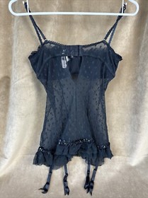 NWT Victoria's Secret Sexy Little Things 34B Black Lingerie~ NEW! Polka Dots