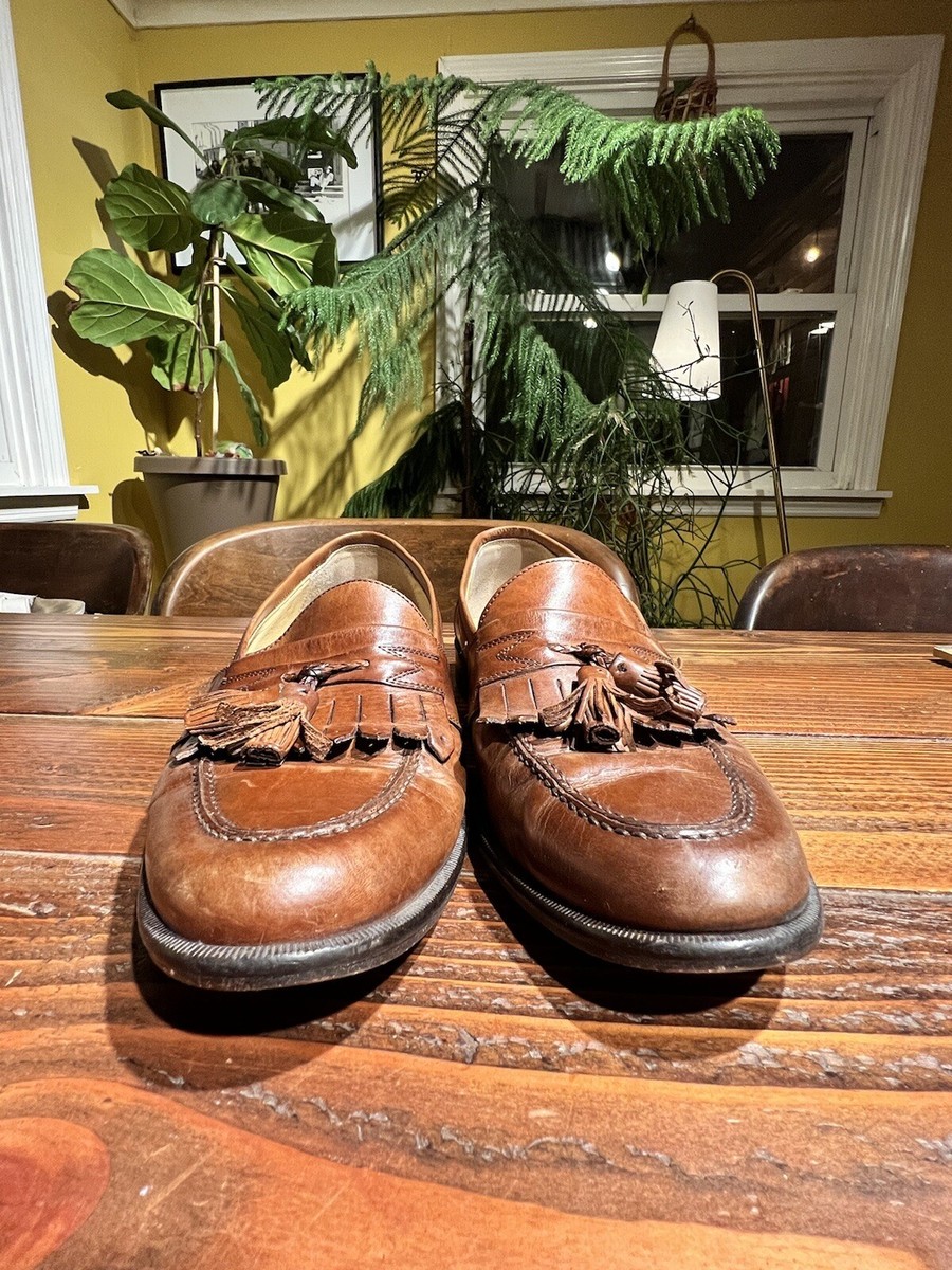 Johnston & Murphy Brown Leather Tassel Loafers Men display picture 2