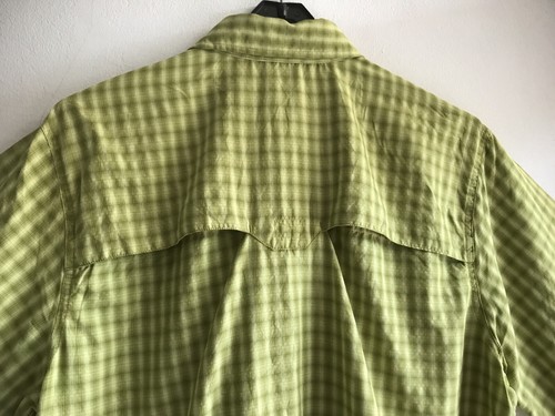 Lowe Alpine Men Shirt Green Check Plaid Pockets Button Short Sleeve UK/US XL - Picture 7 of 9