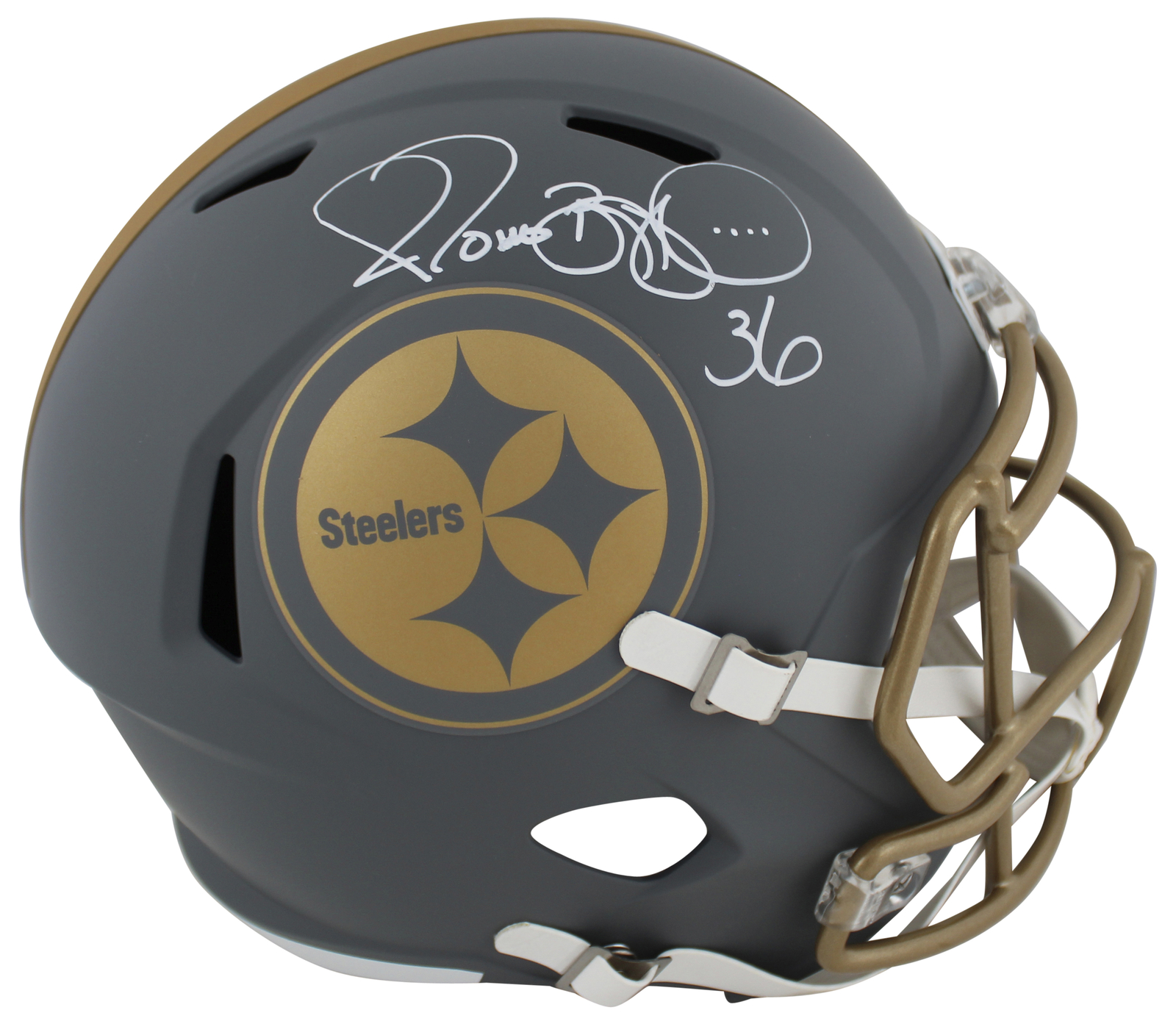 Jerome Bettis Autographed Signed Steelers Authentic Slate Full Size Speed Rep Helmet Beckett Wit 