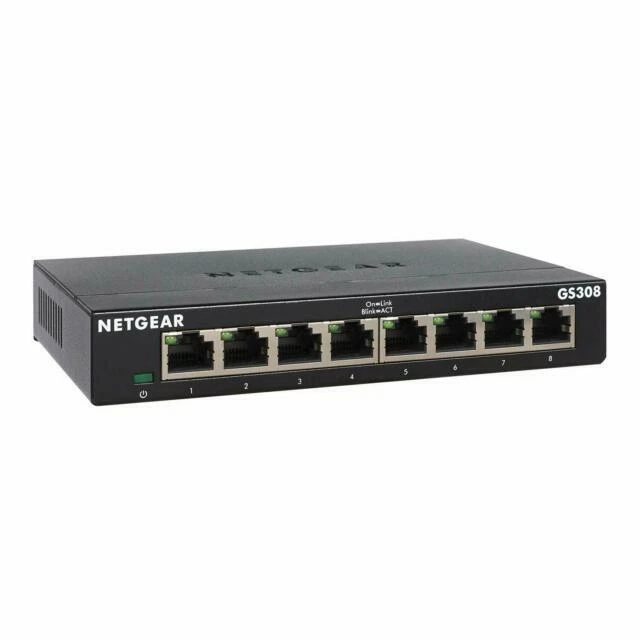 NETGEARG GS308 Commutateur Ethernet Non Géré 8-port (GS308-300PES) - Noir