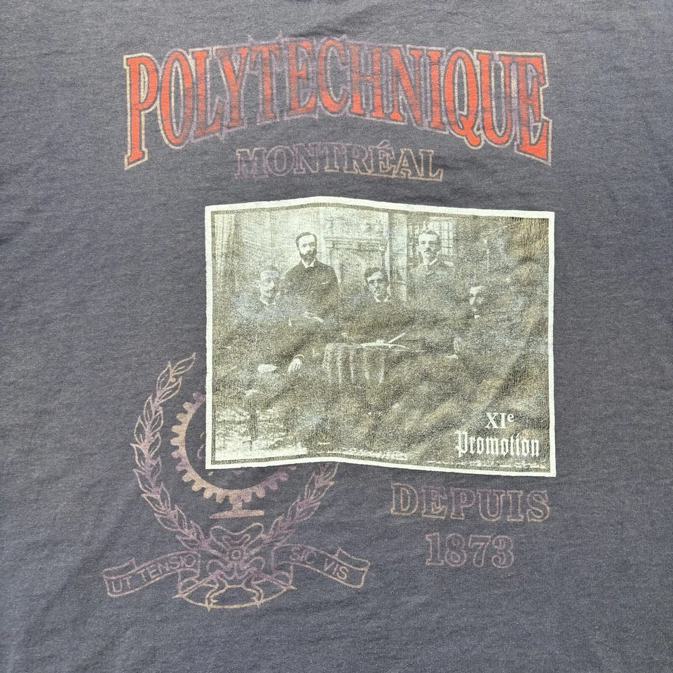 Camisa de Viaje Vintage Años 90 Polytechnique Montreal Depuis Destino Talla XL Foto 3 de 4