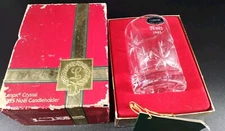 LENOX CRYSTAL 1985 “Noel” Candleholder Hand Blown Crystal Orig Box 3.5"