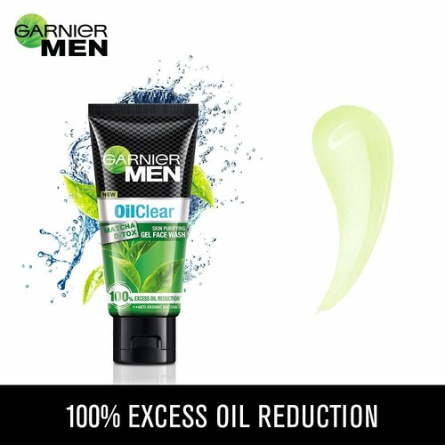 Garnier Men Oil Clear Matcha D-Tox Skin Purifying Gel Face Wash, 50gm Remove Oil - Picture 3 of 3