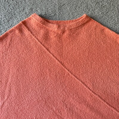 Lou & Grey Sweater Womens Medium Orange Lined Crop Asymmetrical Acrylic Nylon