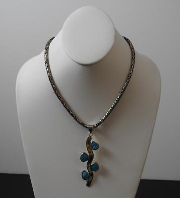 New Sleeping Beauty Turquoise Pendant Sign 925 Silver Chain Can Be Separated B13