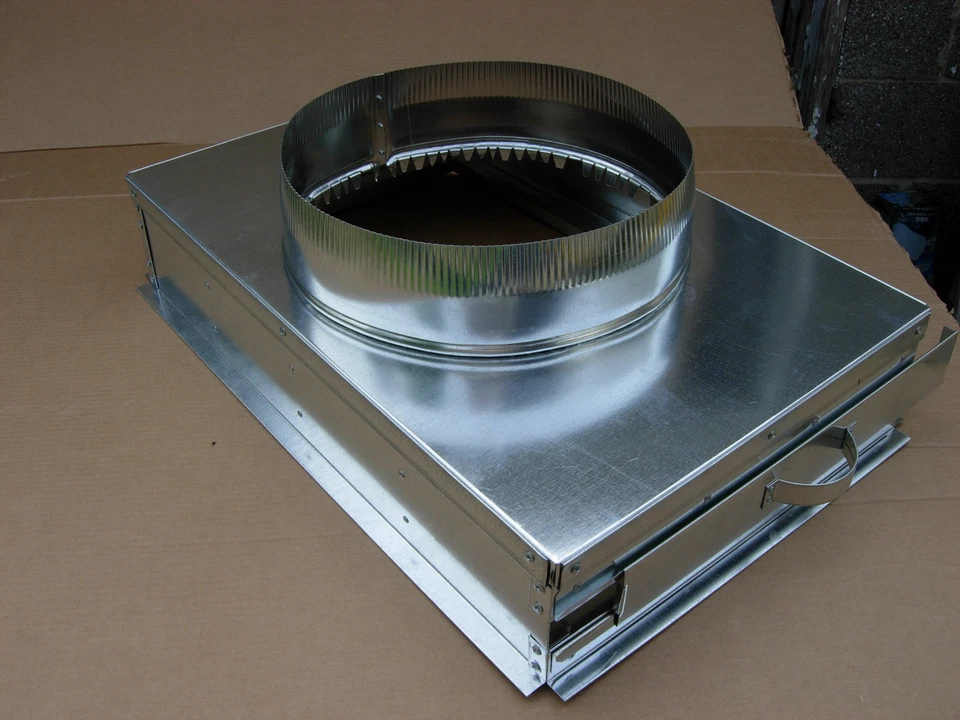 Return air filter plenum, 12x20 with end cap, and round 10" collar , hvac duct - image 3 of 4