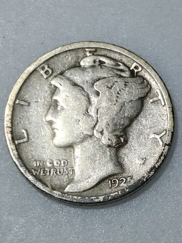 1925  **P**MERCURY   HEAD  SILVER DIME -