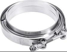 Universal Fits For Downpipe 5 Inch V Band Clamp With Flange Male Female Silver Universal Fits For Downpipe 5 Inch V Band Clamp With Flange Male Female Silver