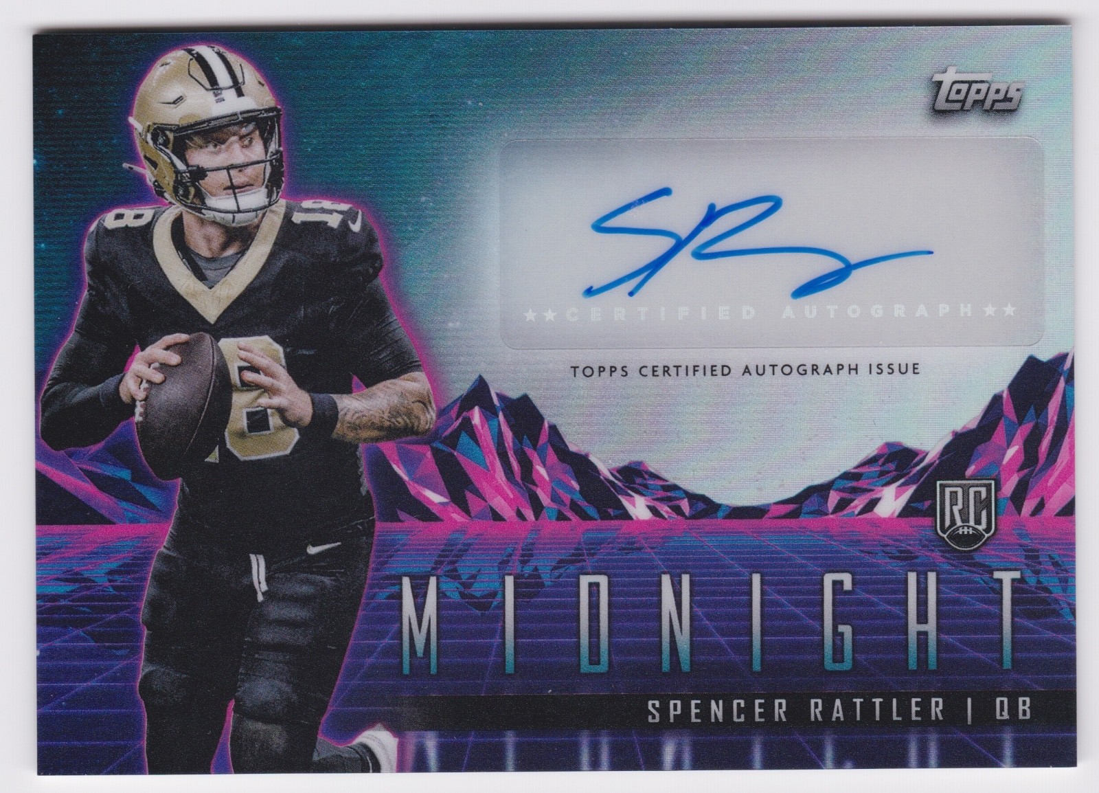 Spencer Rattler Topps Midnight Rookie Horizon Signatures #RHSSR Base